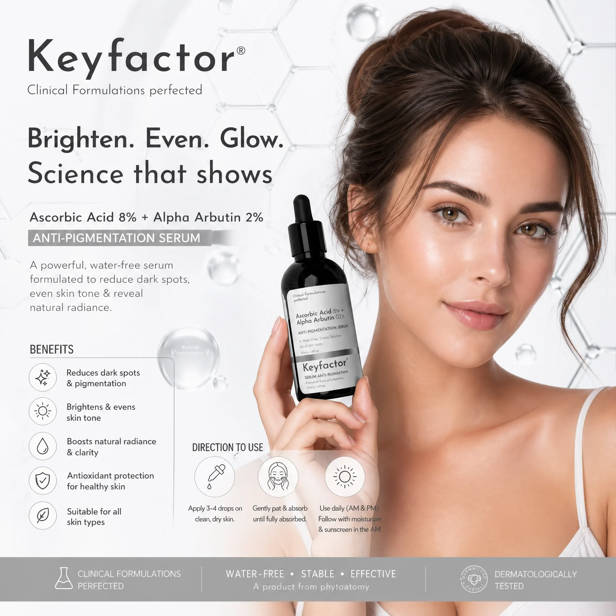 Kf-Ascorbic Acid 8% + Alpha Arbutin 2% -50Ml.(for Glowing Skin)